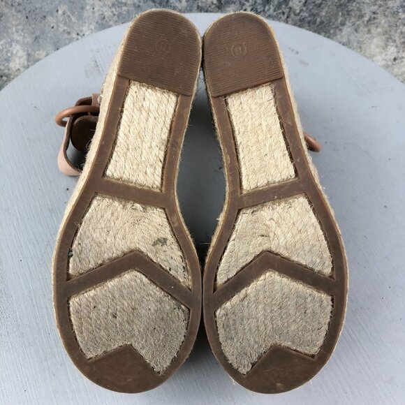 Marc Fisher Women's Size 6M Lalida Pink Cream Leather Peep Toe Espadrille Wedges - Picture 10 of 14